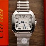 Cartier Santos Large Model White Dial Best Replica BVF 39.8mm - Image 8