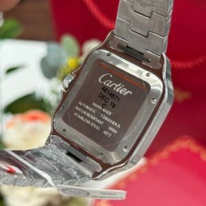Cartier Santos Large Model White Dial Custom Moissanite Bezel Best Replica BVF 39.8mm - Image 17