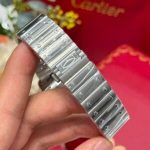 Cartier Santos Large Model White Dial Custom Moissanite Bezel Best Replica BVF 39.8mm - Image 18