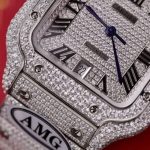 Cartier Santos Steel Large Model Iced Out Swarovski Stones Best Replica 39.8mm - Image 17