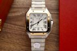 Cartier Santos Two Tone Yellow Gold White Dial Large Model Best Replica BVF 39.8mm