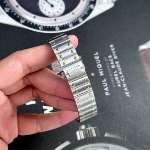 Cartier Santos Two Tone Yellow Gold White Dial Medium Model Best Replica BVF 35.1mm - Image 18