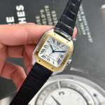 Cartier Santos Two Tone Yellow Gold White Dial Medium Model Best Replica BVF 35.1mm - Image 3