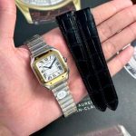 Cartier Santos Two Tone Yellow Gold White Dial Medium Model Best Replica BVF 35.1mm - Image 10