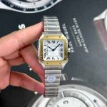 Cartier Santos Two Tone Yellow Gold White Dial Medium Model Best Replica BVF 35.1mm - Image 13