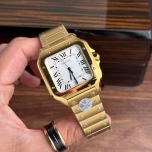 Cartier Santos WGSA0029 Yellow Gold White Dial Large Model Best Replica BVF 39.8mm - Image 10