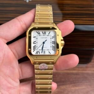 Cartier Santos WGSA0029 Yellow Gold White Dial Large Model Best Replica BVF 39.8mm - Image 11
