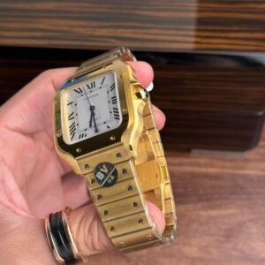 Cartier Santos WGSA0029 Yellow Gold White Dial Large Model Best Replica BVF 39.8mm - Image 12