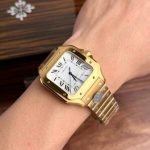 Cartier Santos WGSA0029 Yellow Gold White Dial Large Model Best Replica BVF 39.8mm - Image 16