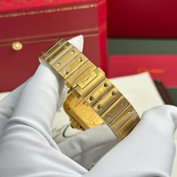 Cartier Santos WGSA0030 Yellow Gold White Dial Medium Model Best Replica BVF 35.1mm - Image 11