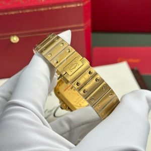 Cartier Santos WGSA0030 Yellow Gold White Dial Medium Model Best Replica BVF 35.1mm - Image 22