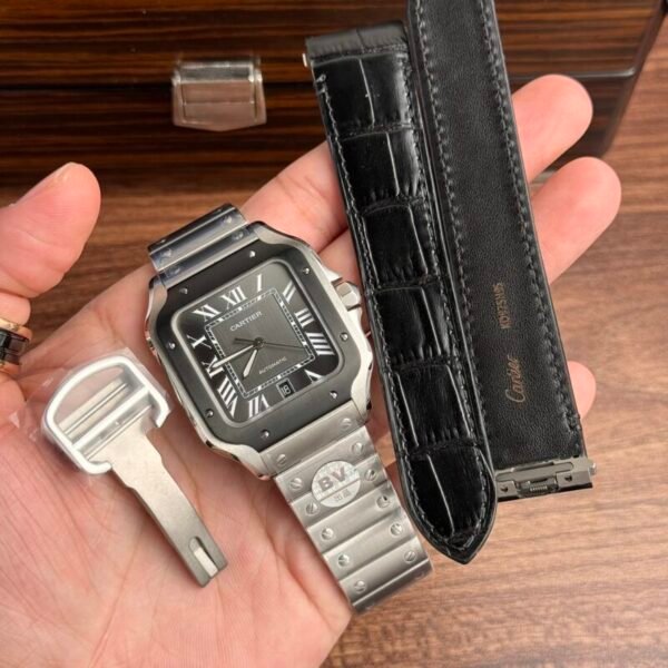 Cartier Santos WSSA0037 Grey Dial Large Model Best Replica BVF 39.8mm - Image 1