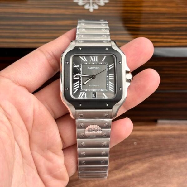 Cartier Santos WSSA0037 Grey Dial Large Model Best Replica BVF 39.8mm - Image 4