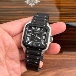 Cartier Santos WSSA0039 Black Dial Rubber Strap Large Model Best Replica BVF 39.8mm - Image 10