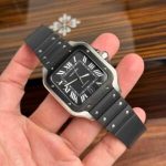 Cartier Santos WSSA0039 Black Dial Rubber Strap Large Model Best Replica BVF 39.8mm - Image 11