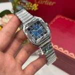 Cartier Santos WSSA0063 Blue Dial Medium Model Best Quality Replica BVF 35.1mm - Image 2