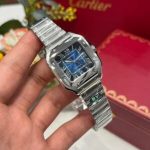 Cartier Santos WSSA0063 Blue Dial Medium Model Best Quality Replica BVF 35.1mm - Image 9