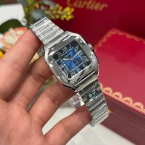 Cartier Santos WSSA0063 Blue Dial Medium Model Best Quality Replica BVF 35.1mm - Image 9