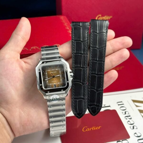 Cartier Santos WSSA0064 Brown Dial Large Model Best Replica BVF 39.8mm - Image 1
