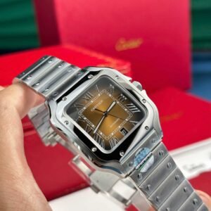Cartier Santos WSSA0064 Brown Dial Large Model Best Replica BVF 39.8mm - Image 11