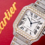 Cartier Santos White Dial Two Tone Large Model Iced Out Moissanite 39.8mm - Image 11