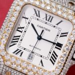 Cartier Santos White Dial Two Tone Large Model Iced Out Moissanite 39.8mm - Image 12