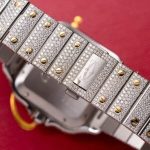 Cartier Santos White Dial Two Tone Large Model Iced Out Moissanite 39.8mm - Image 16