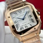 Cartier Santos de Cartier Rose Gold White Dial Medium Model Best Replica BVF 35.1mm - Image 5