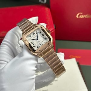 Cartier Santos de Cartier Rose Gold White Dial Medium Model Best Replica BVF 35.1mm - Image 13
