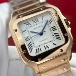 Cartier Santos de Cartier Rose Gold White Dial Medium Model Best Replica BVF 35.1mm - Image 15