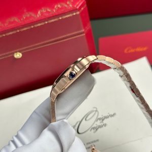 Cartier Santos de Cartier Rose Gold White Dial Medium Model Best Replica BVF 35.1mm - Image 16