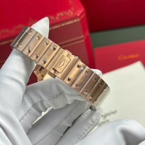 Cartier Santos de Cartier Rose Gold White Dial Medium Model Best Replica BVF 35.1mm - Image 20