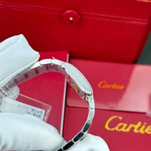 Cartier Tank Francaise W4TA0020 Small Model Silver Sunray Dial Diamond Bezel Replica 25.7 x 21.2mm - Image 13