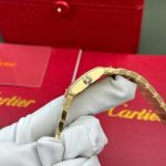 Cartier Tank Francaise WJTA0062 Golden Sunray Dial Yellow Gold Stone-set Bezel Replica 25.7 x 21.2mm - Image 5
