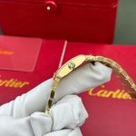 Cartier Tank Francaise WJTA0062 Golden Sunray Dial Yellow Gold Stone-set Bezel Replica 25.7 x 21.2mm - Image 13
