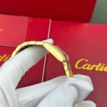 Cartier Tank Francaise WJTA0062 Golden Sunray Dial Yellow Gold Stone-set Bezel Replica 25.7 x 21.2mm - Image 14