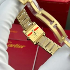 Cartier Tank Francaise WJTA0062 Golden Sunray Dial Yellow Gold Stone-set Bezel Replica 25.7 x 21.2mm - Image 15