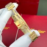 Cartier Tank Francaise WJTA0062 Golden Sunray Dial Yellow Gold Stone-set Bezel Replica 25.7 x 21.2mm - Image 16