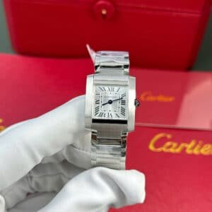 Cartier Tank Francaise WSTA0065 Small Model Ladies Silver Sunray Dial Replica 25.7 x 21.2mm - Image 9