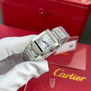 Cartier Tank Francaise WSTA0065 Small Model Ladies Silver Sunray Dial Replica 25.7 x 21.2mm - Image 11