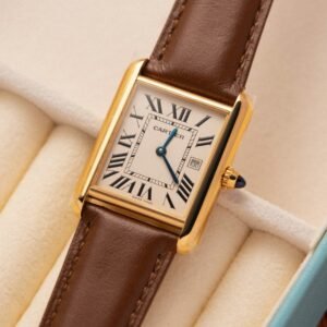 Cartier Tank Louis W1529756 Yellow Gold Leather Replica AF 33.7mm x 25.5mm - Image 9