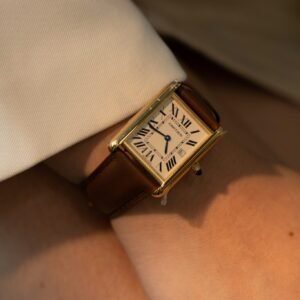 Cartier Tank Louis W1529756 Yellow Gold Leather Replica AF 33.7mm x 25.5mm - Image 10
