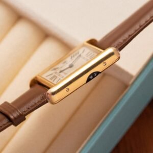 Cartier Tank Louis W1529756 Yellow Gold Leather Replica AF 33.7mm x 25.5mm - Image 11