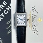 Cartier Tank Solo Extra Large White Dial Diamond Bezel Leather Strap Best Replica AF 31mm x 41mm - Image 5
