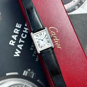 Cartier Tank Solo Extra Large White Dial Diamond Bezel Leather Strap Best Replica AF 31mm x 41mm - Image 11