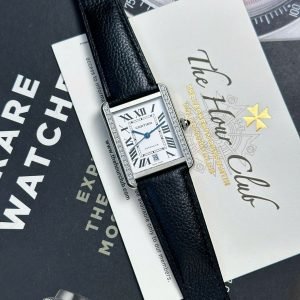 Cartier Tank Solo Extra Large White Dial Diamond Bezel Leather Strap Best Replica AF 31mm x 41mm - Image 13