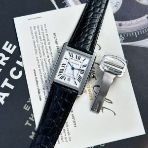 Cartier Tank Solo Extra Large White Dial Leather Strap Best Replica AF 31mm x 41mm - Image 13