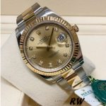 2022 Rolex Datejust Champagne Diamond Dial Two Tone M126333-0012 41mm Mens Replica Watch - Image 3
