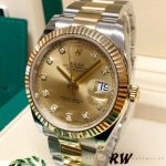 2022 Rolex Datejust Champagne Diamond Dial Two Tone M126333-0012 41mm Mens Replica Watch - Image 2