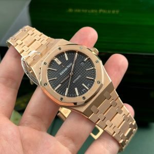 Audemars Piguet Royal Oak 15400OR Black Dial 18K Gold Wrapped Best Replica Watch ZF 41mm - Image 5